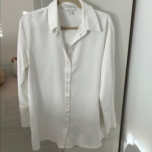 Topshop Ivory Collared Blouse